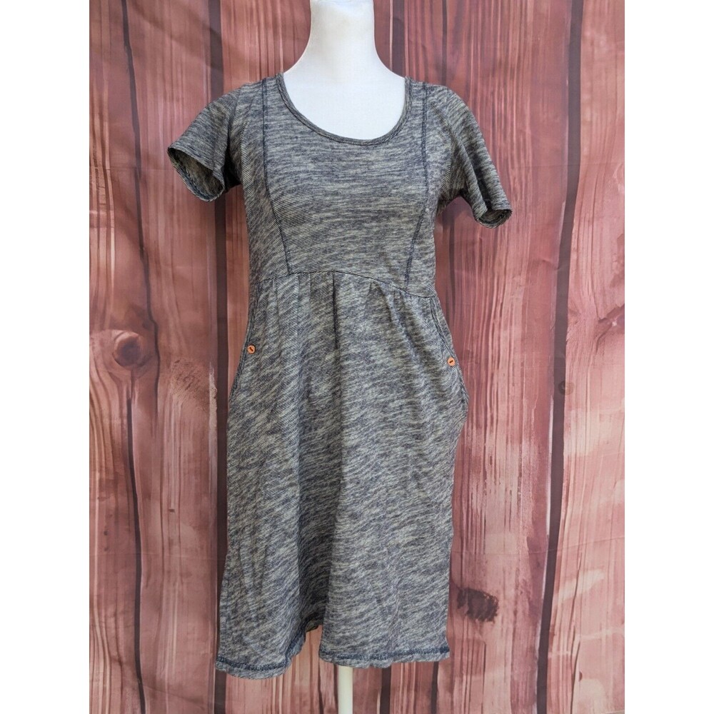 Anthropologie Blue Feathered T Shirt Dress Stretch Active Sz‎ XS Saturday Sunday